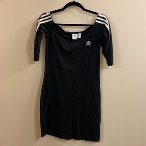 Off-shoulder fitted Adidas Originals dress